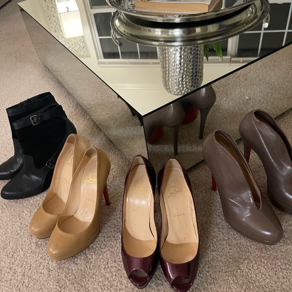 Christian Louboutin Black Leather Fast Plato Platform Booties size 39 - Picture 10 of 17